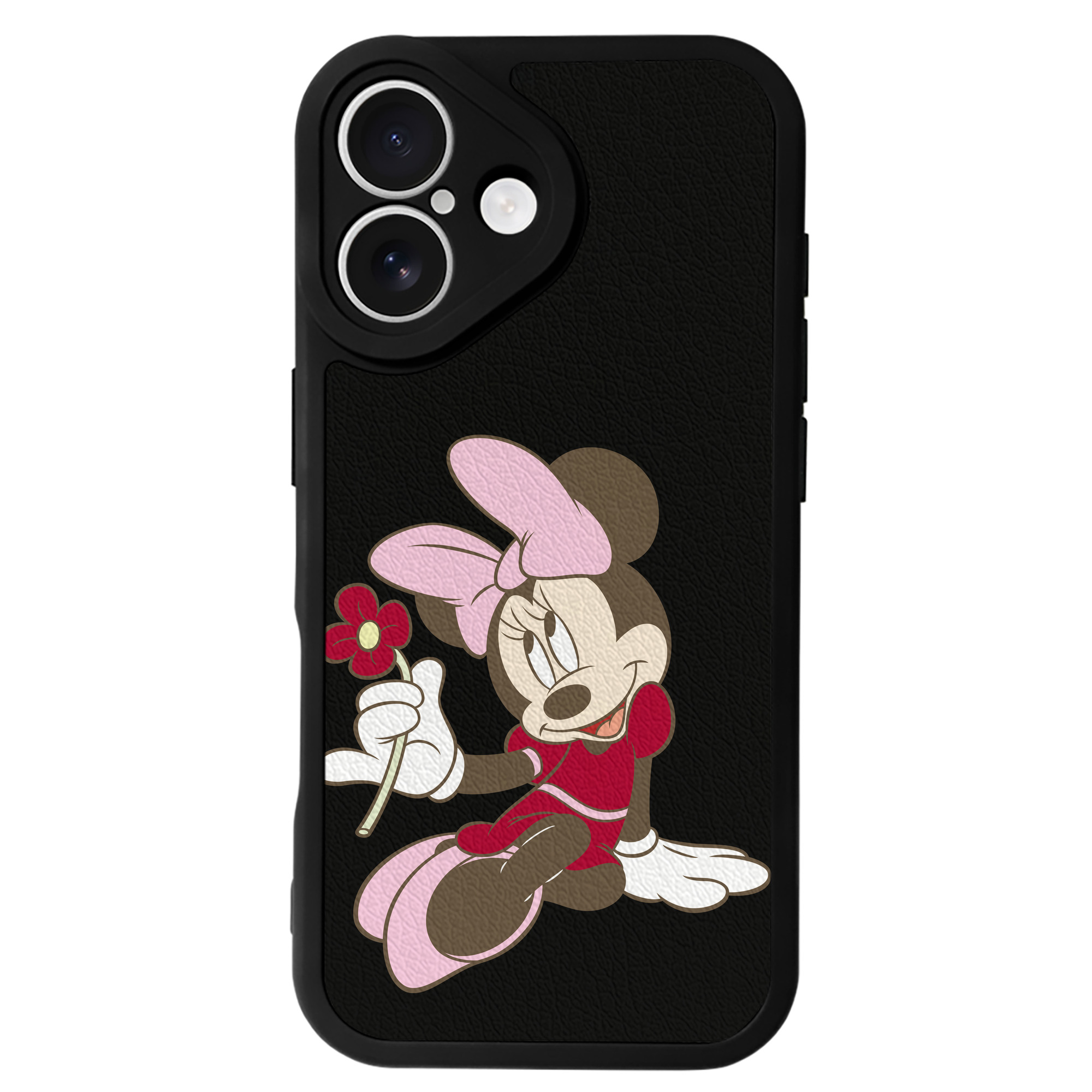 （画像用） ミッキーマウス Mickey Mouse 【iPhone 16シリーズ対応】シリコンスマホケース（レザー調） 材質：シリコン